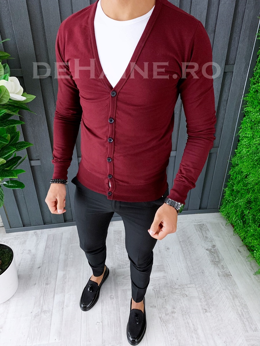 Bluza barbati slim fit grena zr a6442 7-4