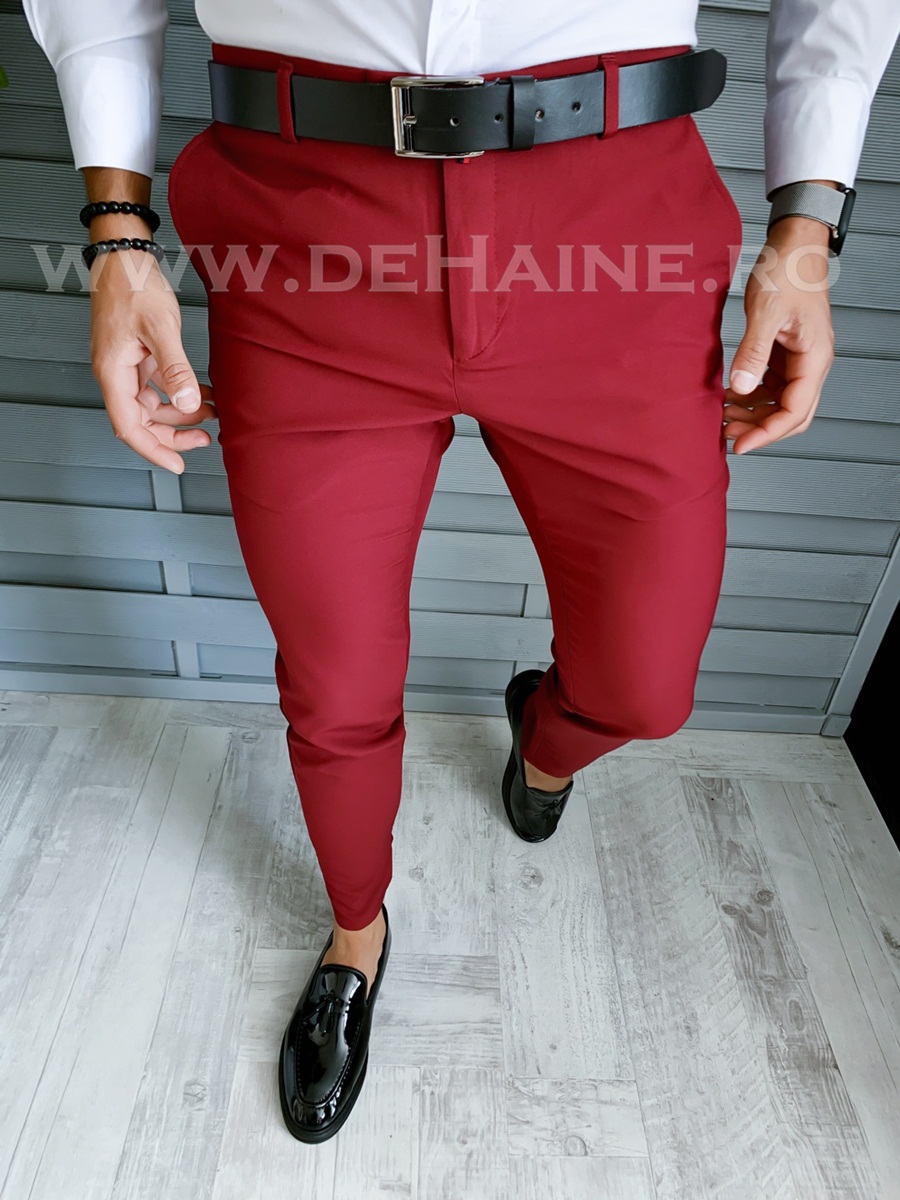 Pantaloni barbati eleganti grena B1734 B1-3 E 2022 ❤️ Pret Super dehaine.ro imagine noua 2022