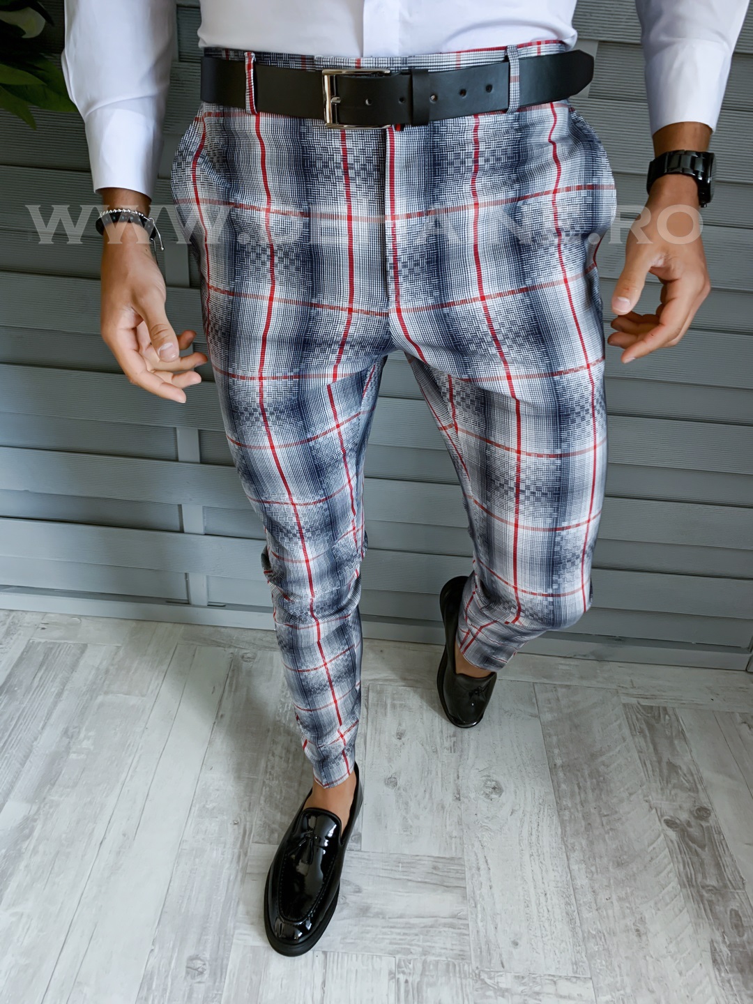 Pantaloni barbati eleganti in carouri B1937 B9-3 E 2023 ❤️ Pret Super dehaine.ro imagine noua 2022