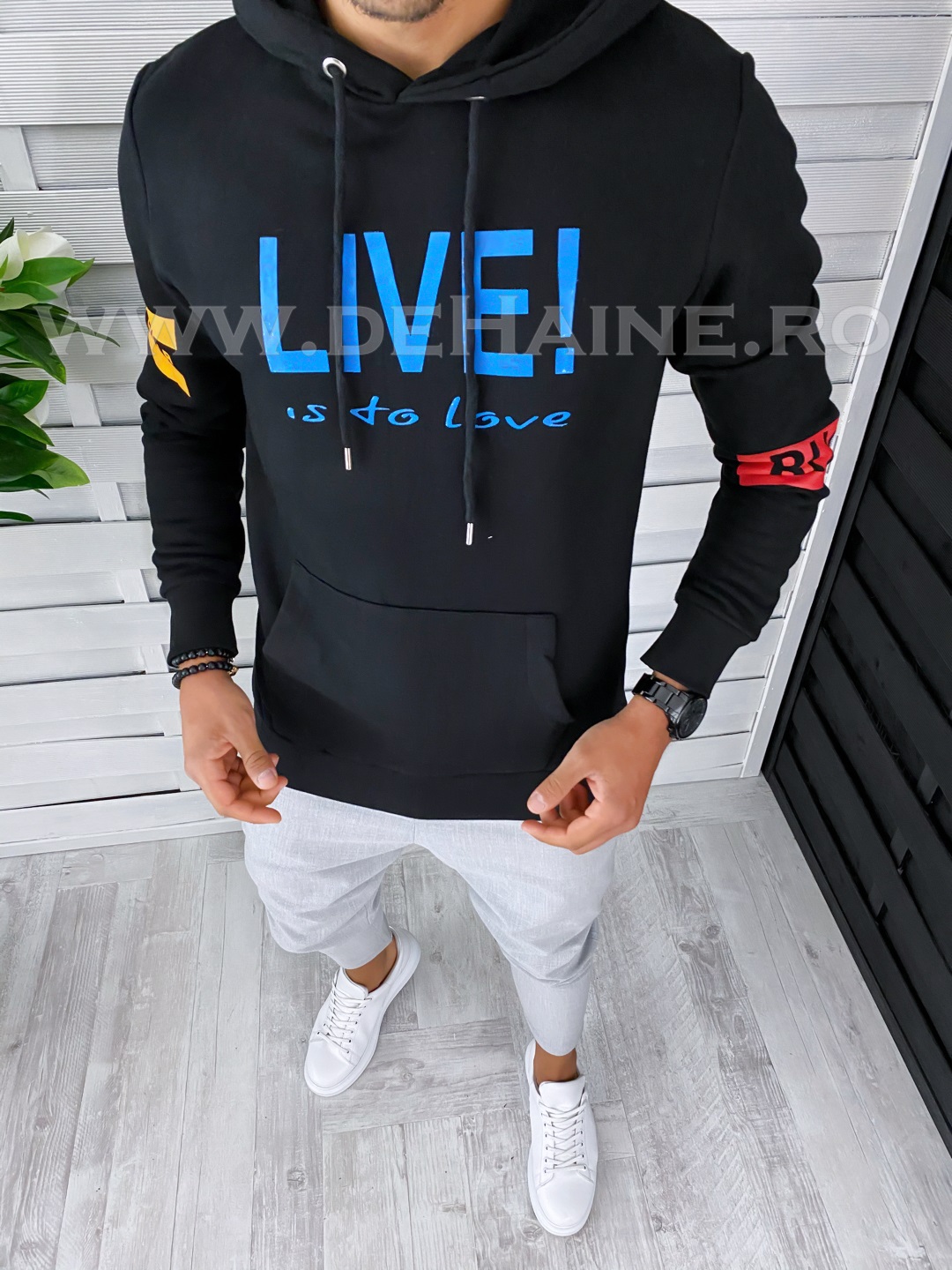 Hanorac barbati negru slim fit 2699 33.1-3