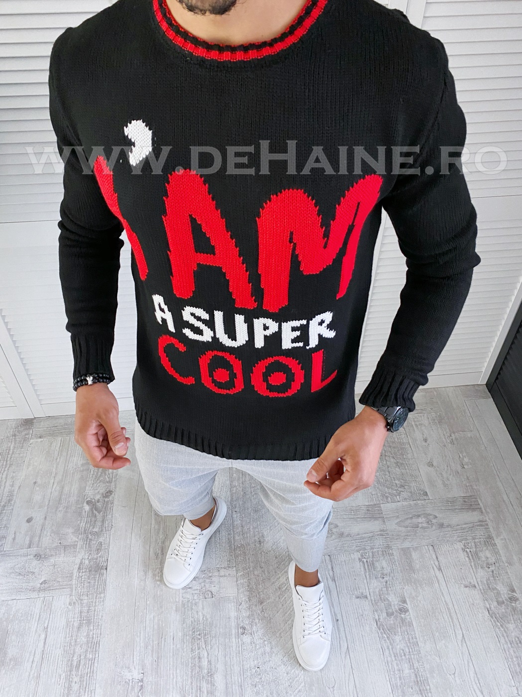 Pulover barbati gros slim fit negru T3590 99-5 2023 ❤️ Pret Super dehaine.ro imagine noua 2022