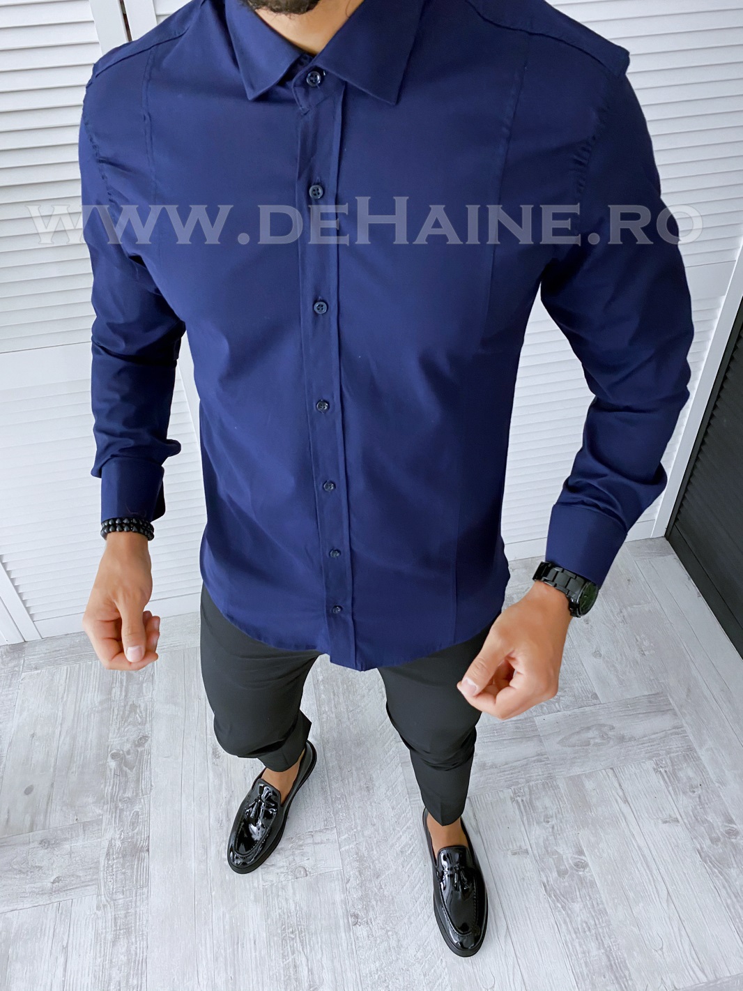 Camasa barbati bleumarin slim fit b2691 w19-2