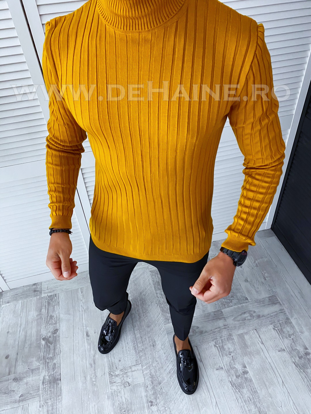 Helanca barbati slim fit mustar B2736 N2-7
