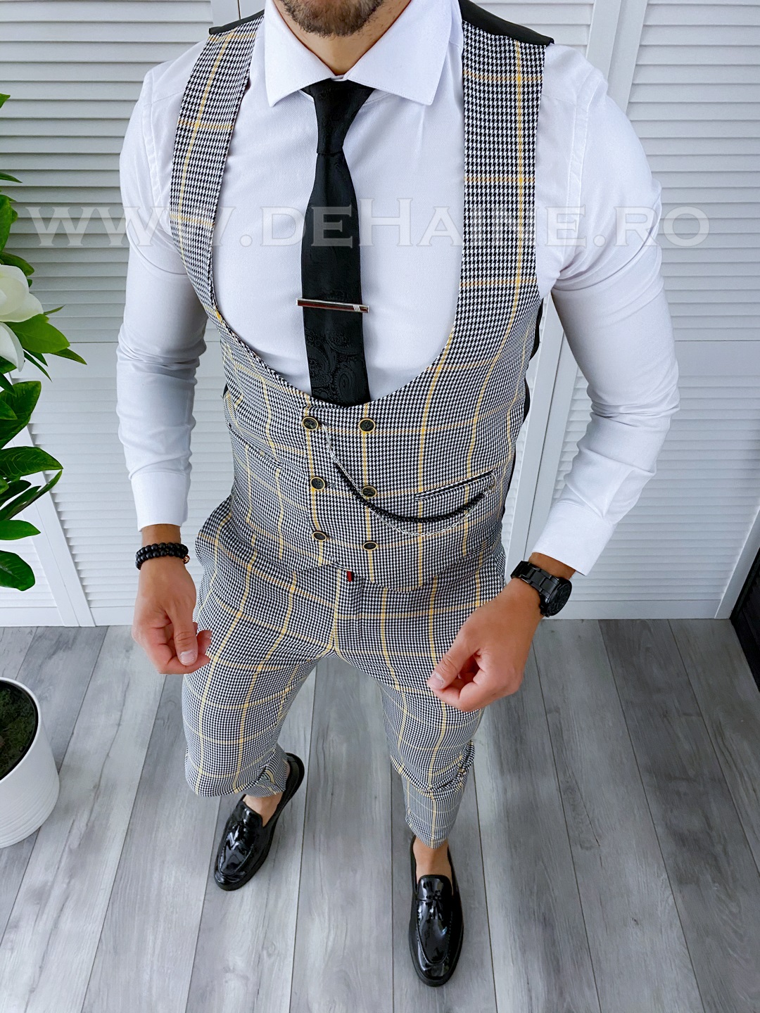 Compleu barbati Vesta + Pantaloni B4155 3-4 E 2023 ❤️ Pret Super dehaine.ro imagine noua 2022