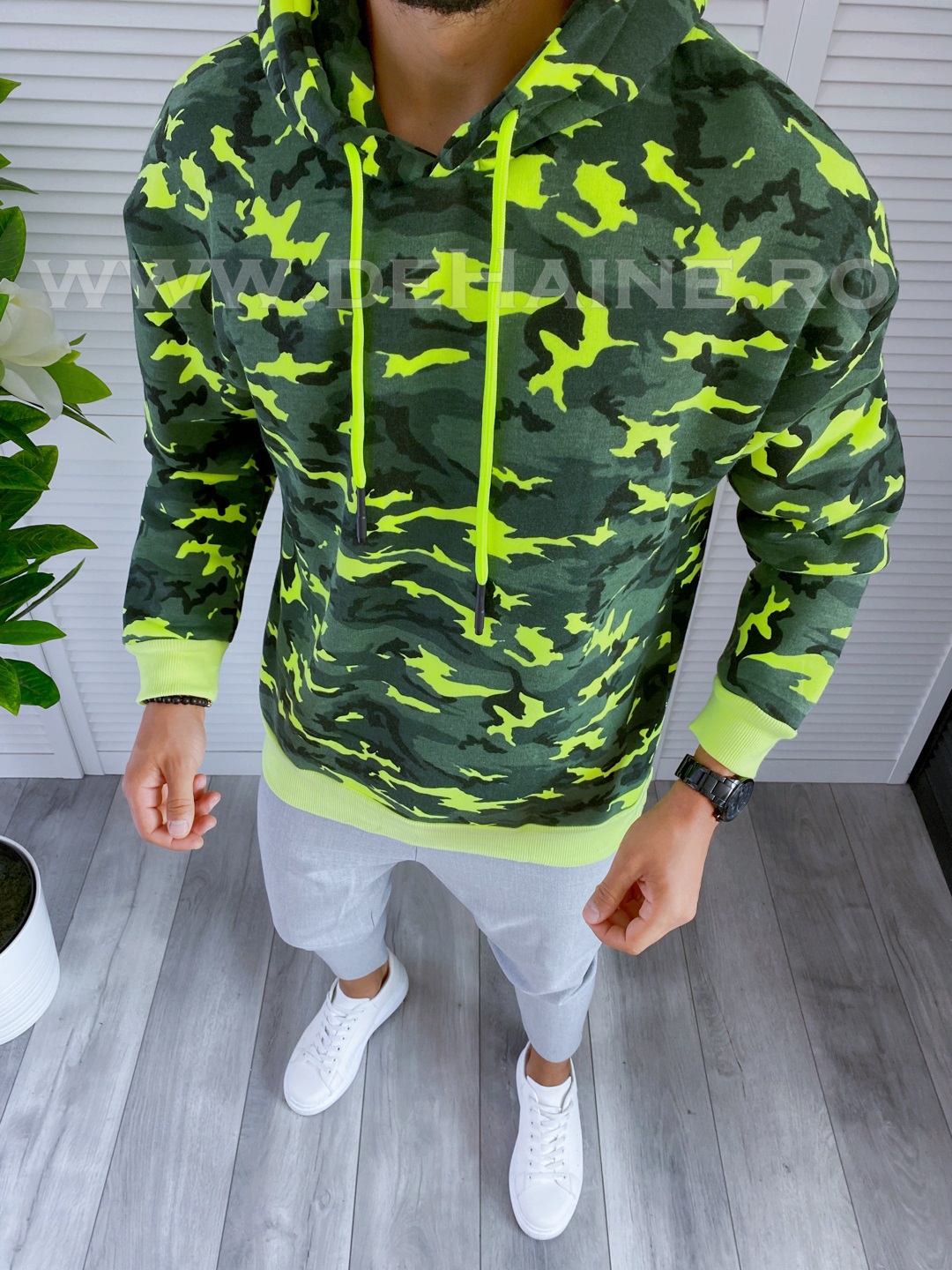 Hanorac barbati oversize verde k348 14-2 e