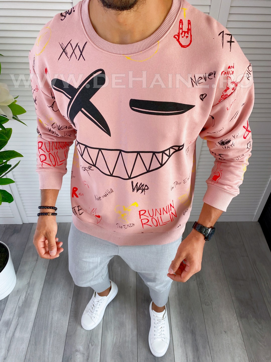 Bluza barbati roz oversize k309 o3-5.3