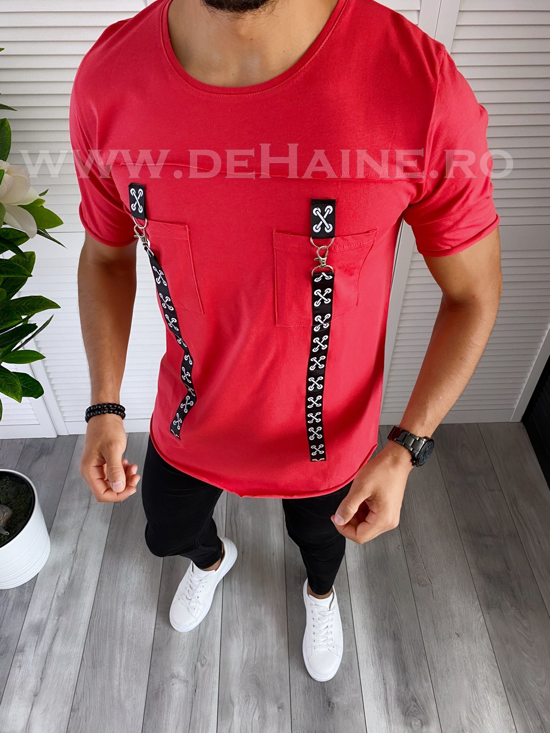 Tricou barbati slim fit rosu b1969 p8-4.1