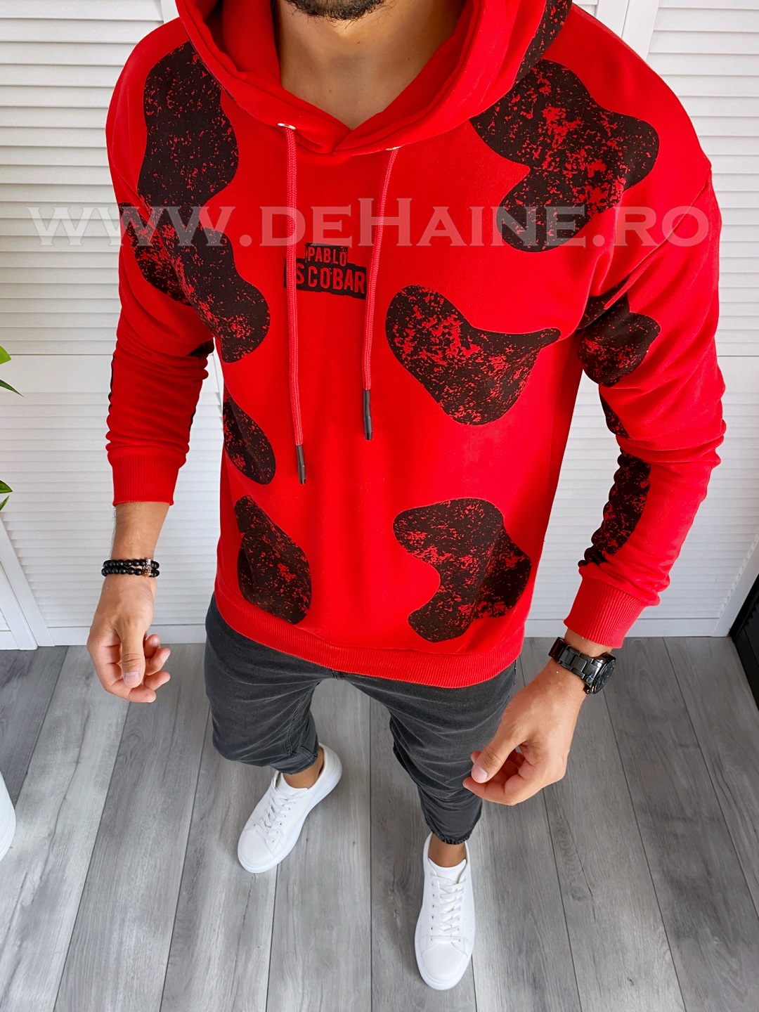 Hanorac barbati slim fit rosu k494 19.3-1.2.3
