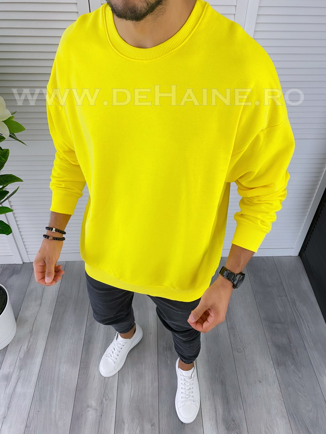 Bluza barbati oversize galbena k298 40.2-1.2