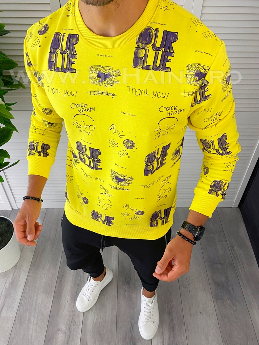 Bluza barbati galbena slim fit k215 12-4