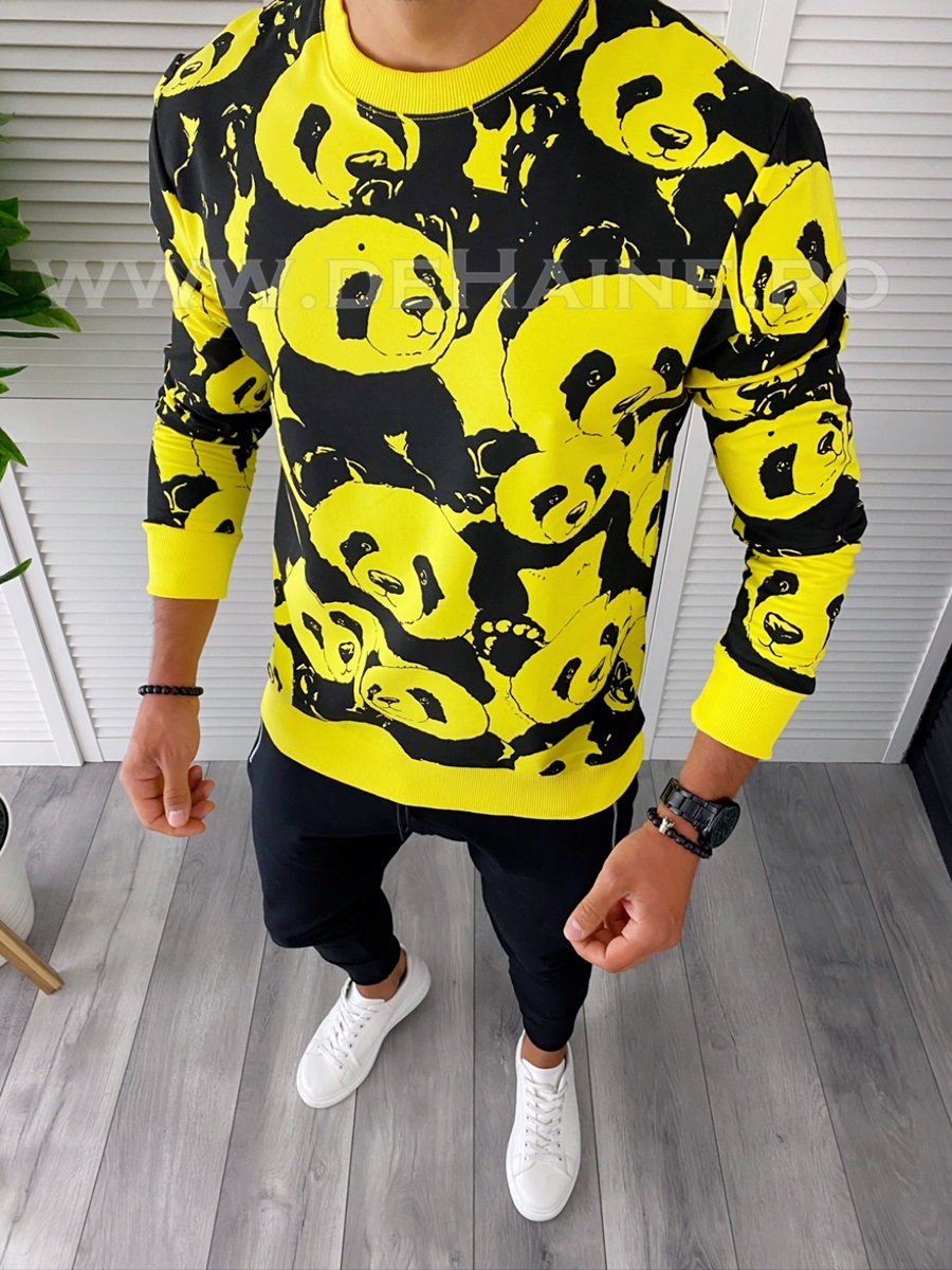 Bluza barbati slim fit galbena k294 n5-5
