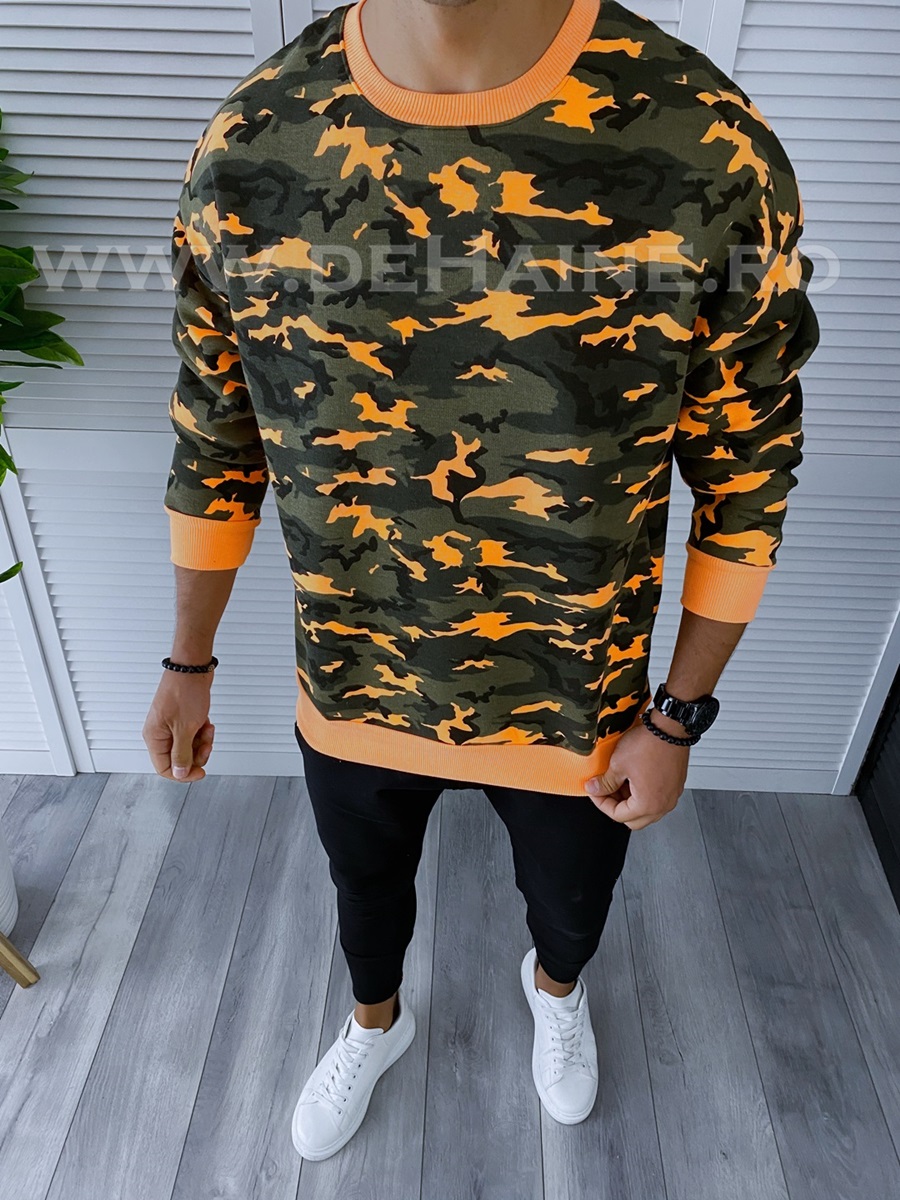 Bluza barbati camuflaj oversize orange k347 29.3-1.2.3