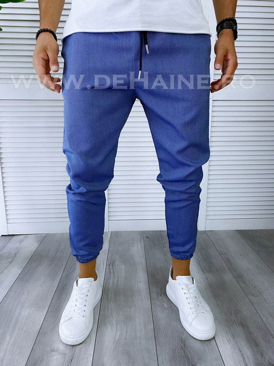 Pantaloni barbati albastri casual B6006 D8-1