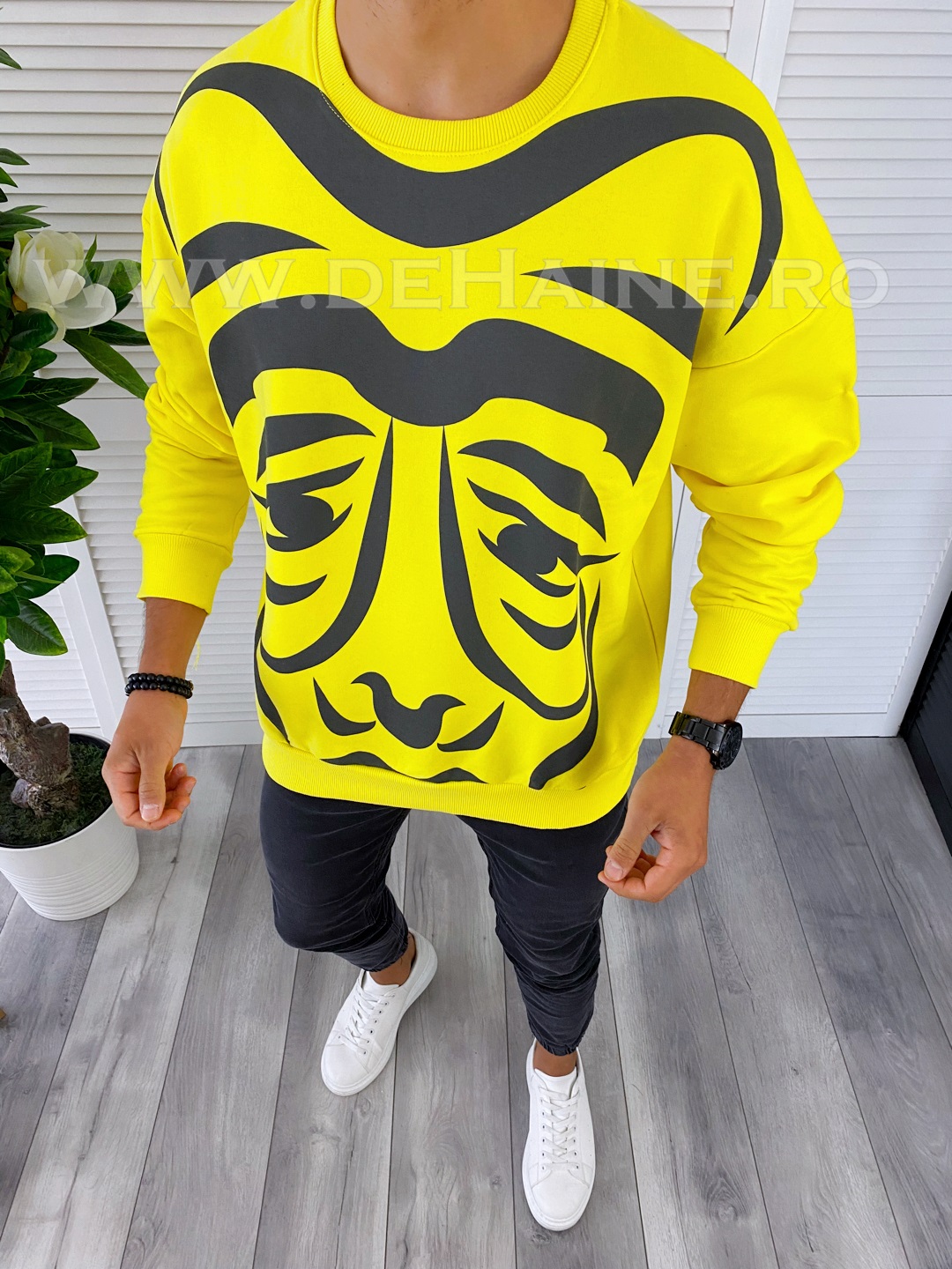Bluza barbati galbena oversize k236 41.2-1.2.3