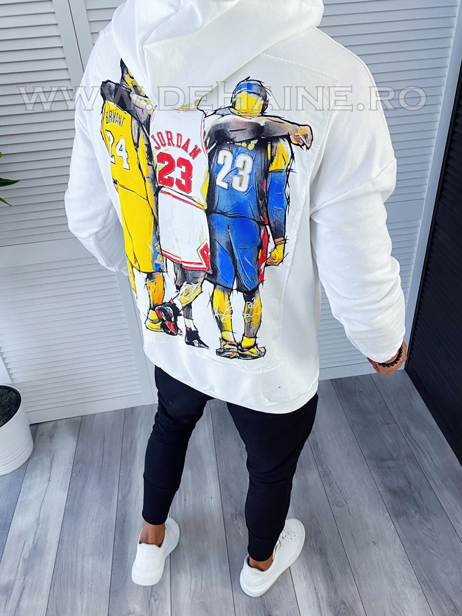Hanorac barbati slim fit alb k252 87-3 e