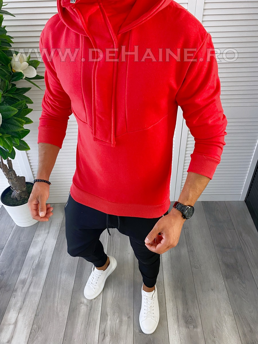 Hanorac barbati slim fit rosu k322 i6-4