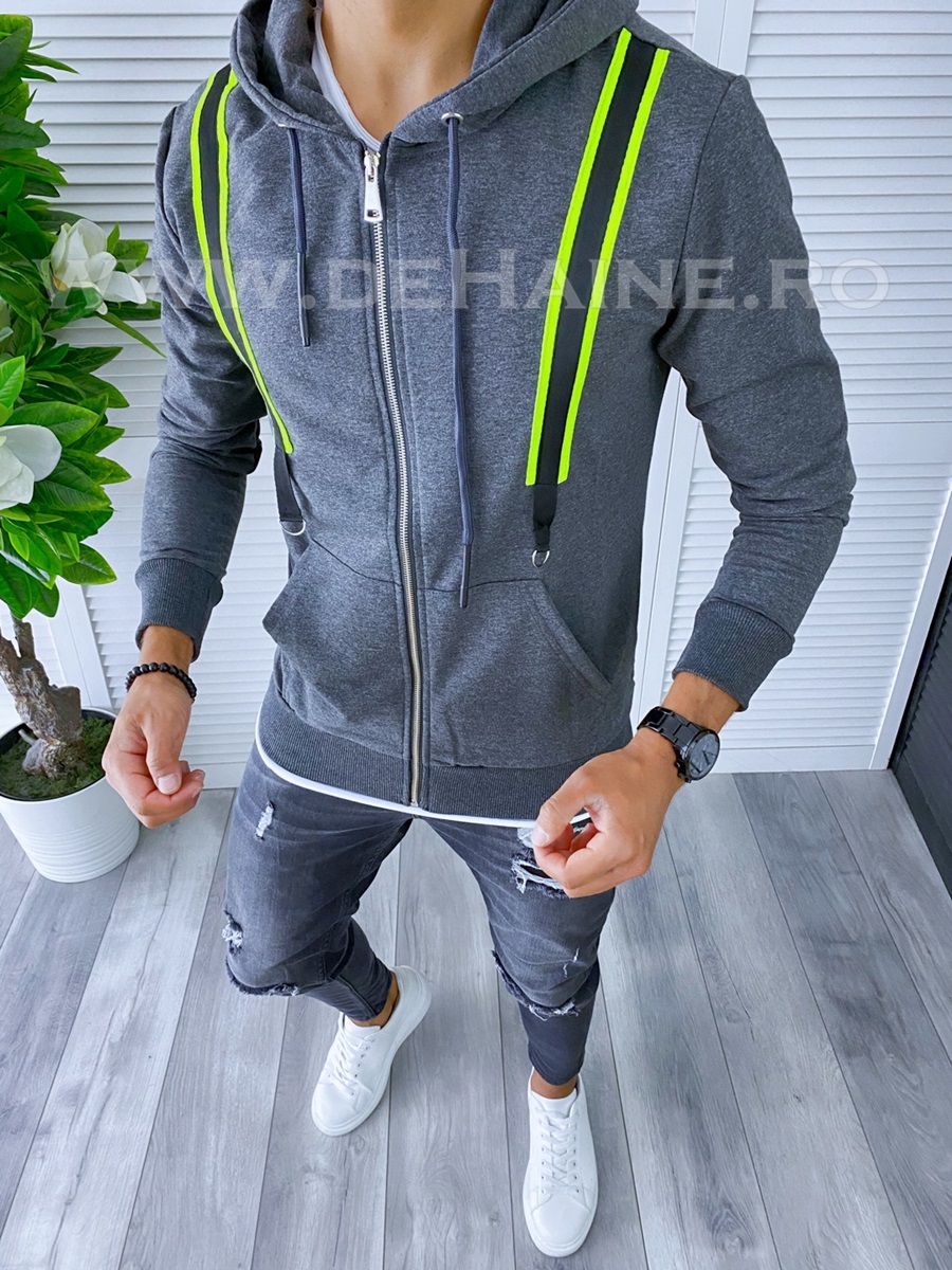 Hanorac barbati slim fit gri b2696 33.3-1