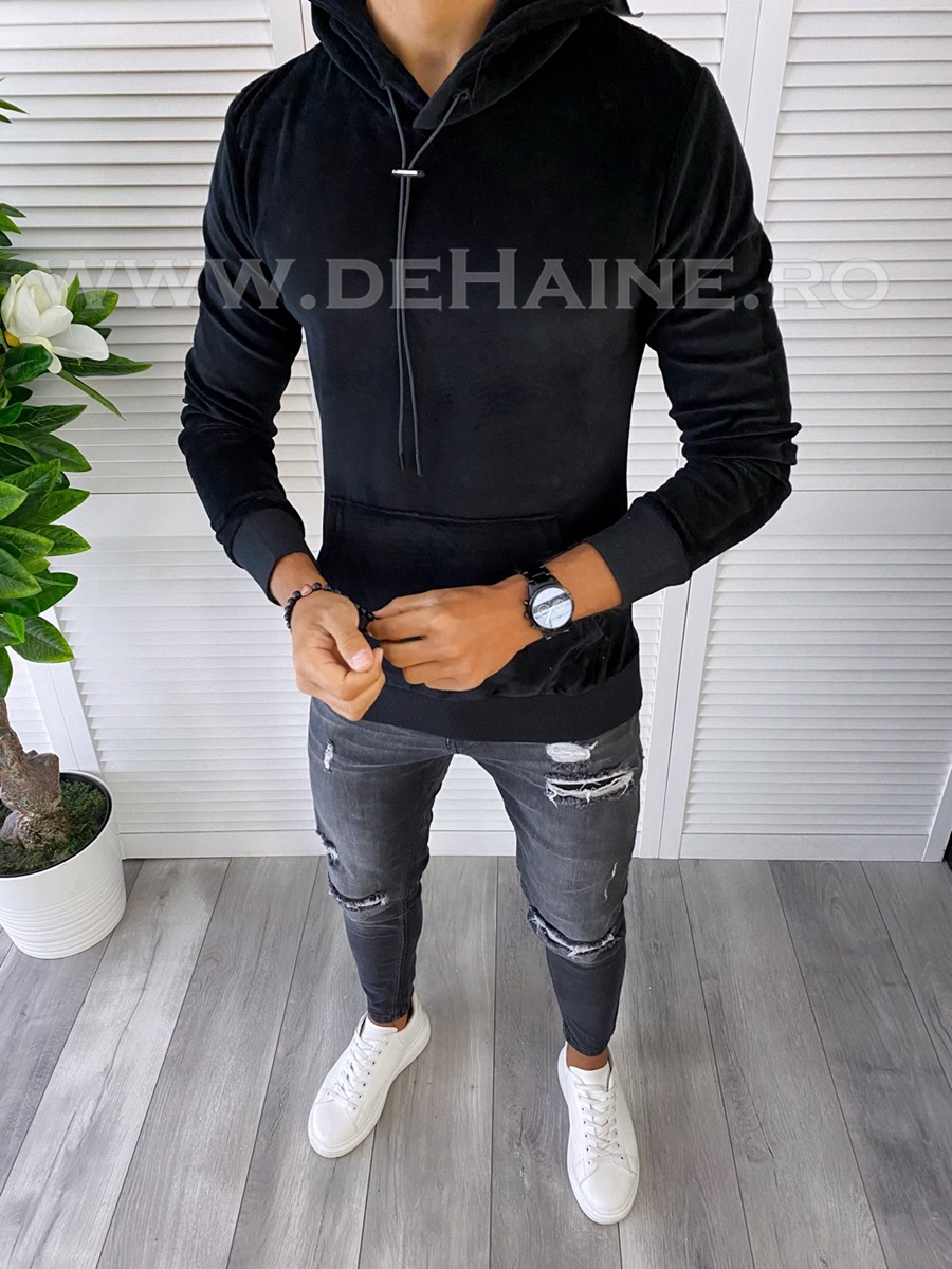 Hanorac barbati negru slim fit k305 18.2-2