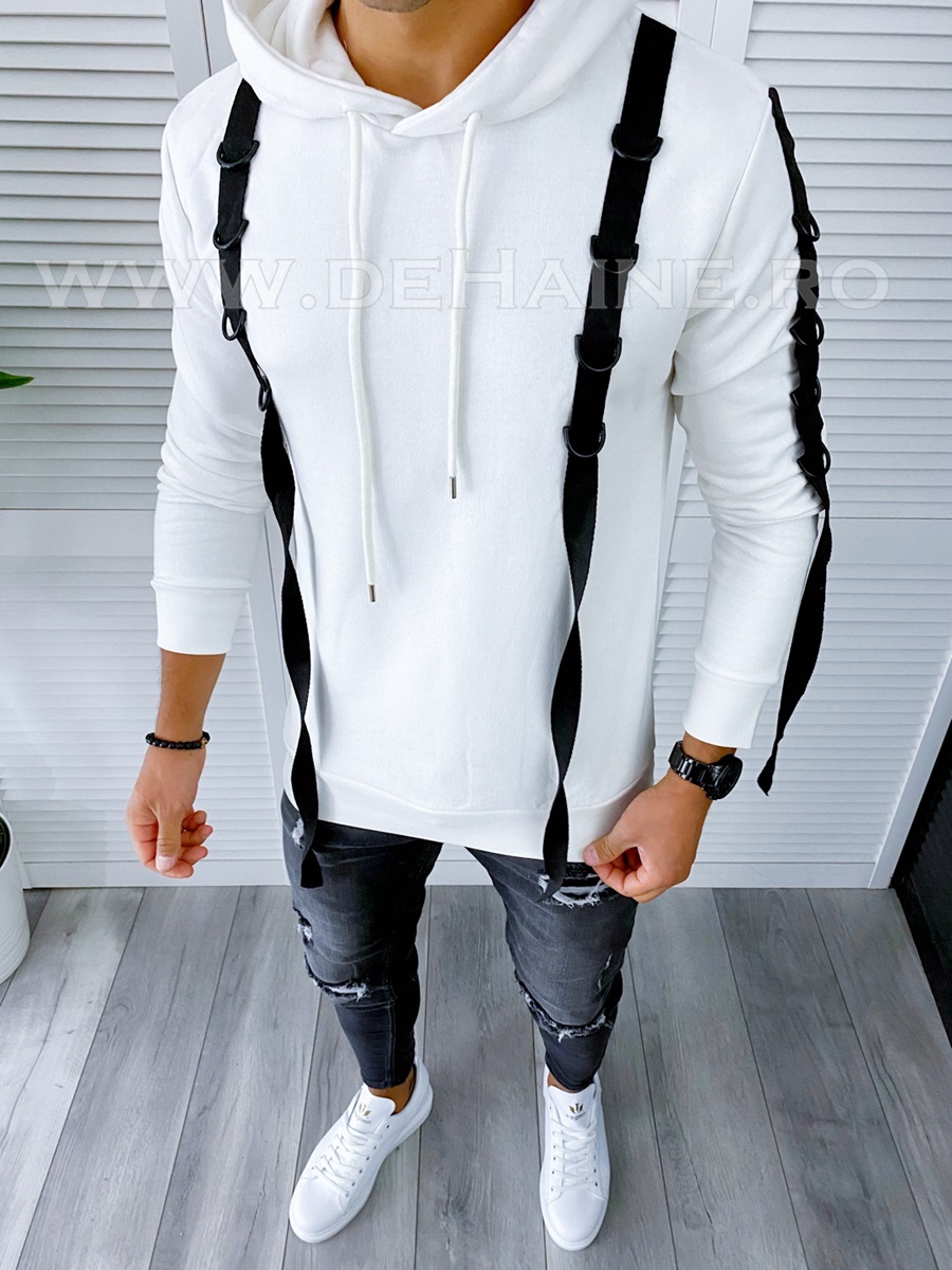 Hanorac barbati slim fit alb 2728 90-1