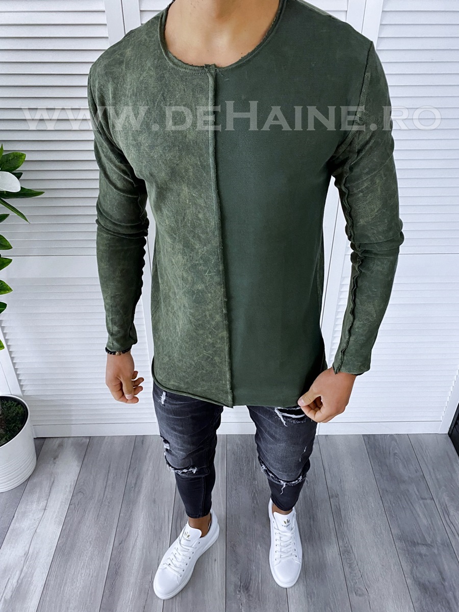 Bluza barbati kaki slim fit t3654 i7-2