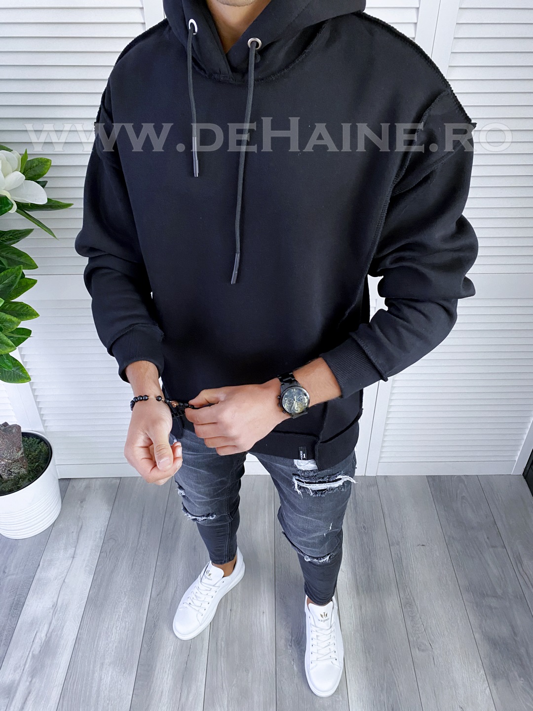 Hanorac barbati negru vatuit k157 106-3