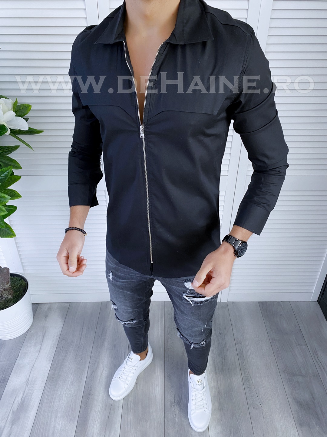 Camasa barbati neagra slim fit g245 11-5