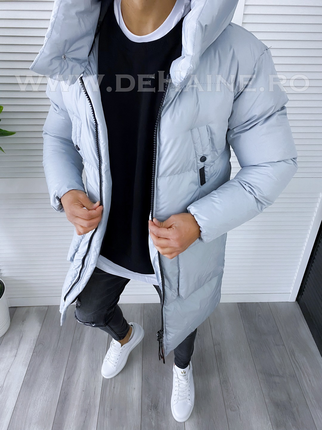 Geaca barbati groasa gri de iarna b6191 59