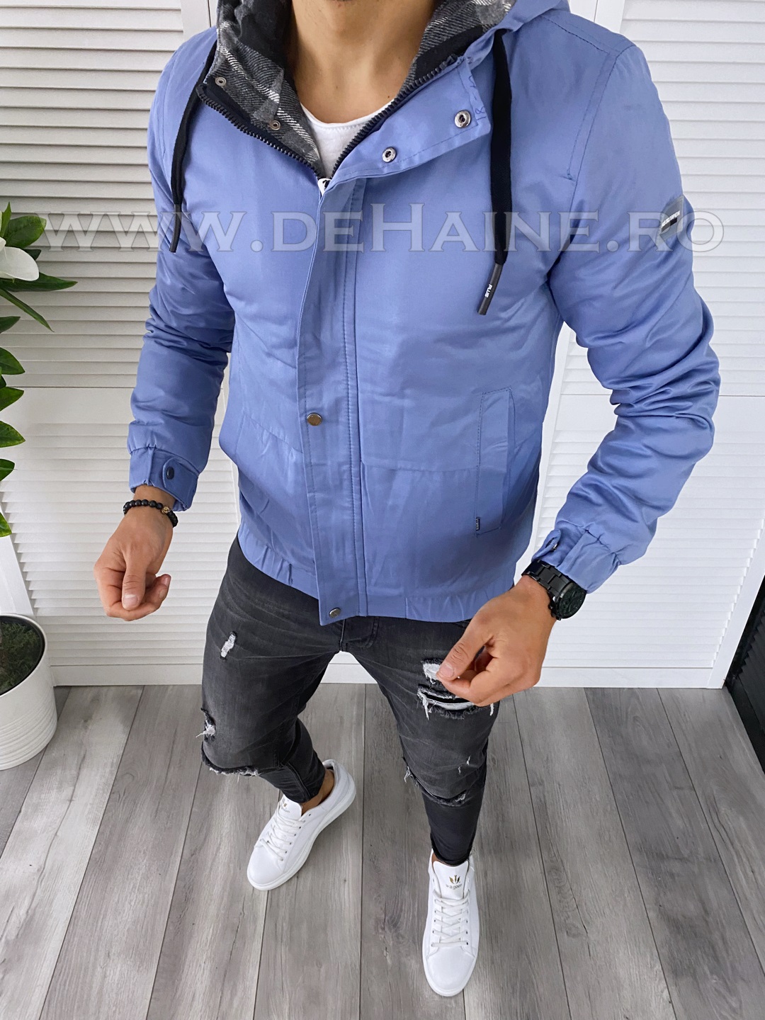 Geaca barbati groasa bleu b7148 z16-4
