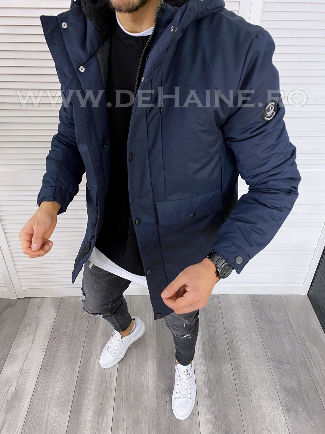 Geaca barbati groasa bleumarin 3522 z23