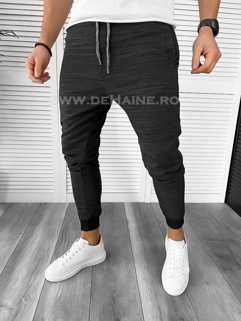 Pantaloni de trening gri inchis conici l1876 45-5