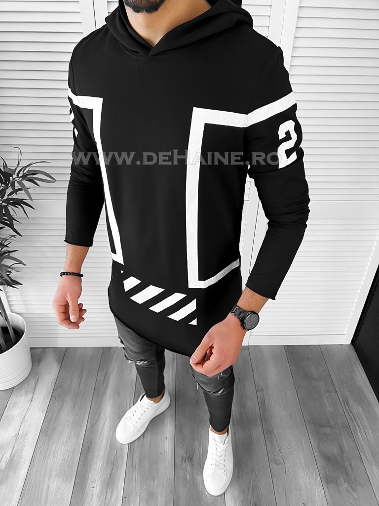 Hanorac barbati slim fit negru d109 2-2