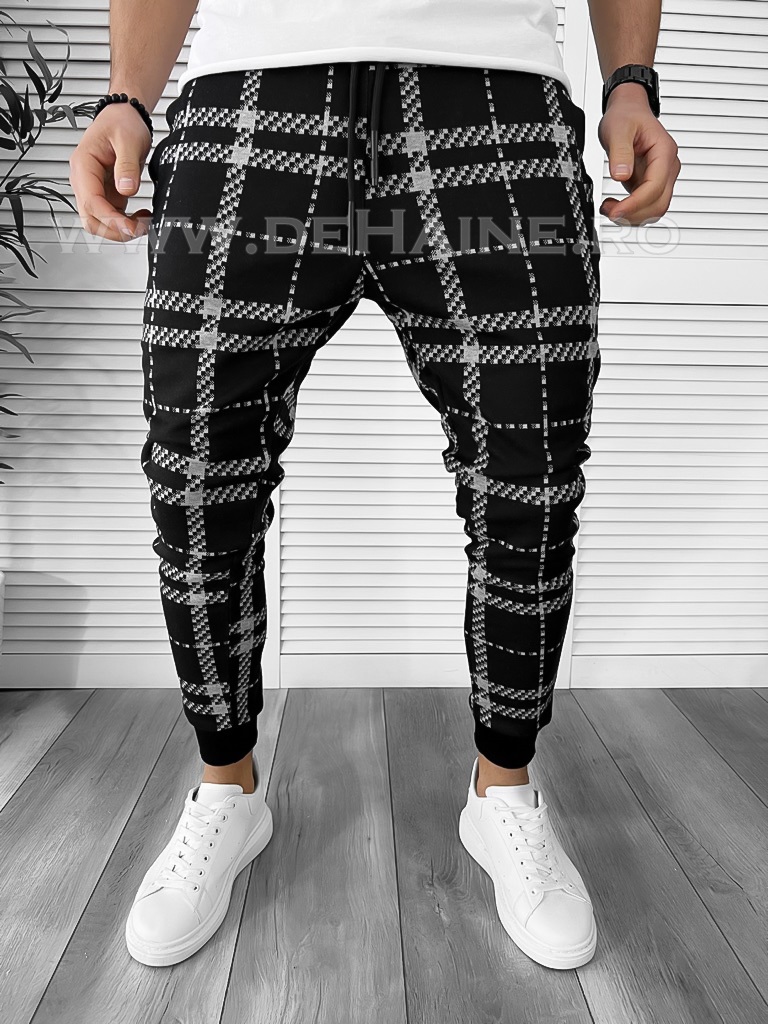 Pantaloni de trening negri conici k420