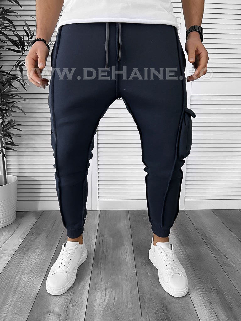 Pantaloni de trening bleumarin conici k156 