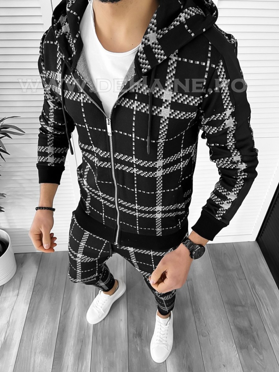 Hanorac barbati slim fit negru k420 o1-4.3
