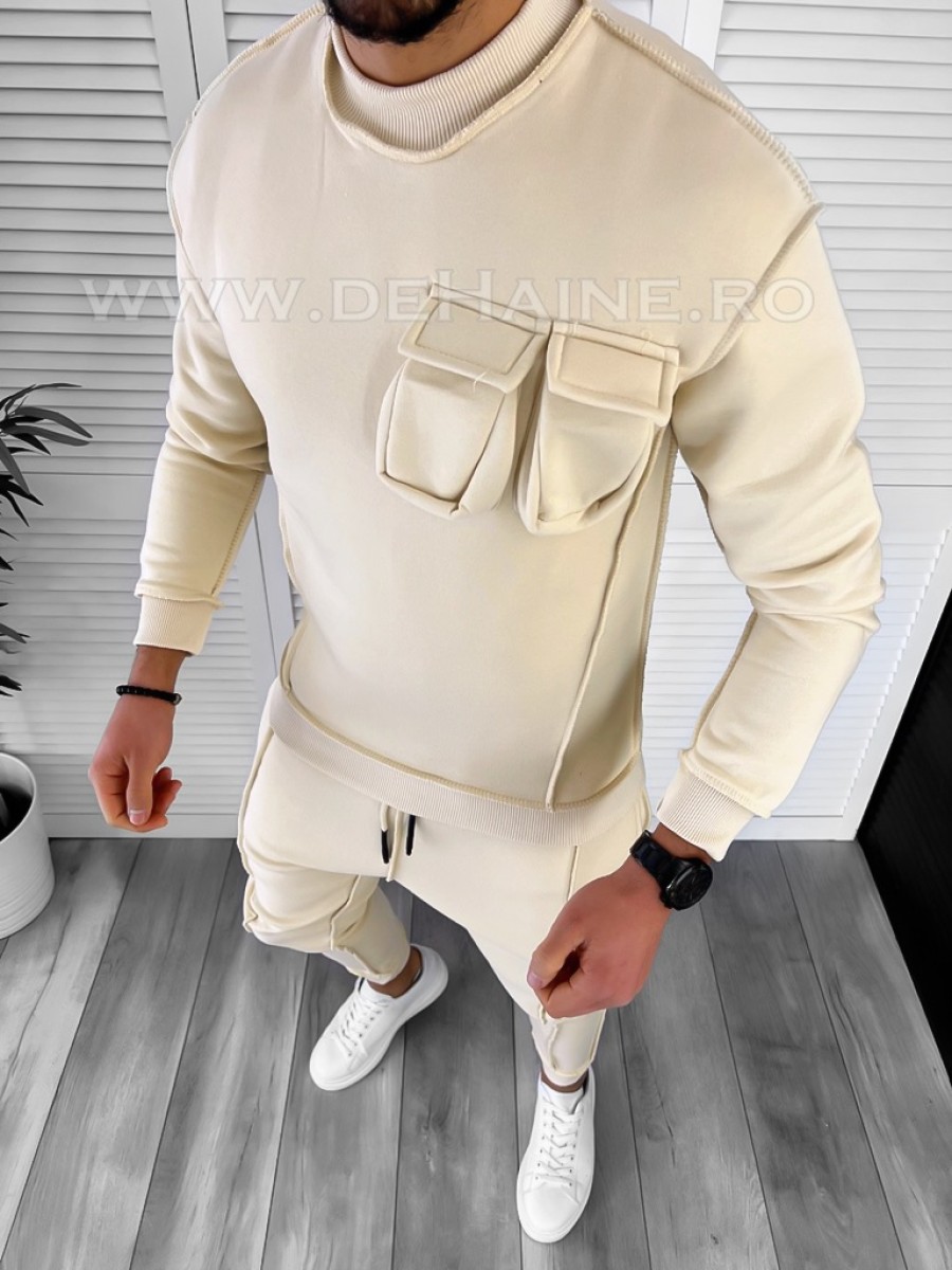 Hanorac barbati slim fit bej k156 p19.2-3