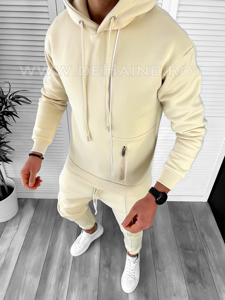 Hanorac barbati slim fit bej k193 