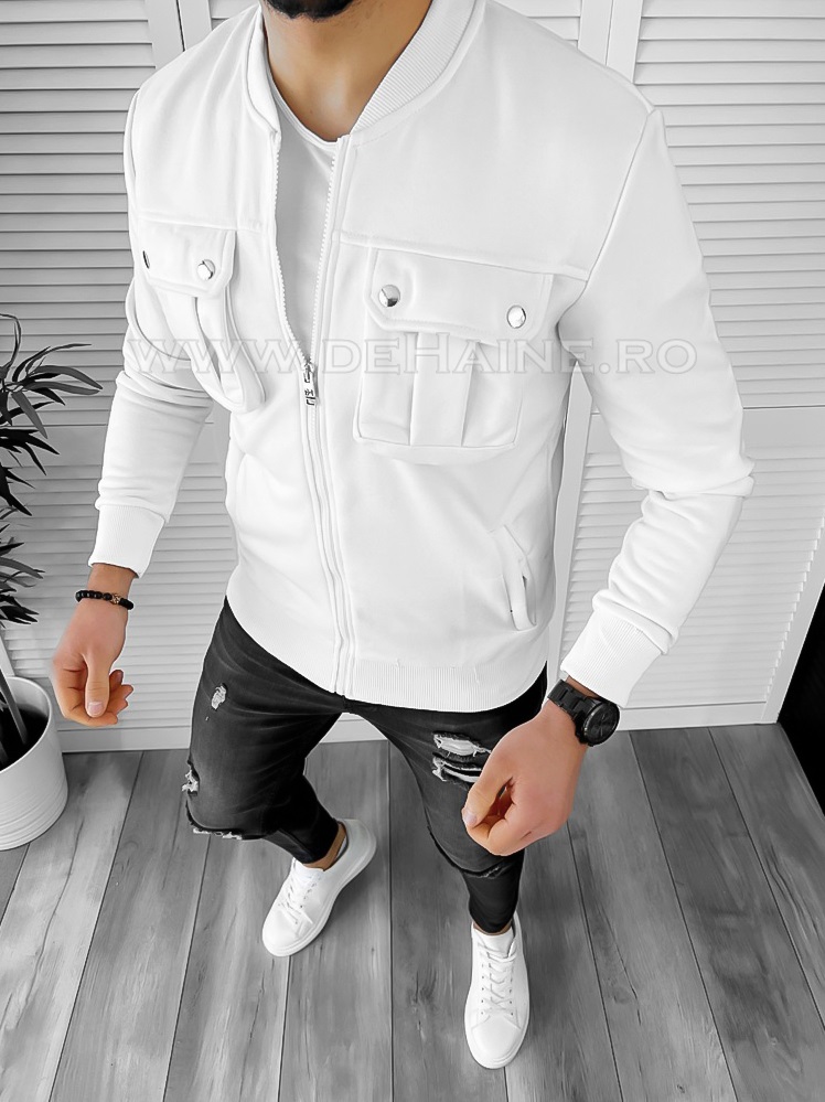 Hanorac barbati slim fit alb k034 n14-5*