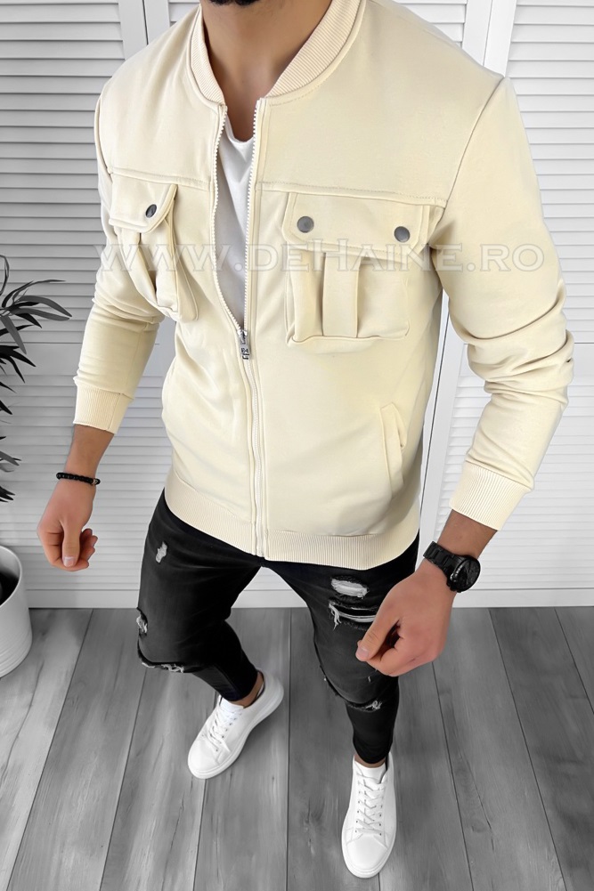 Hanorac barbati slim fit bej k034 n14*