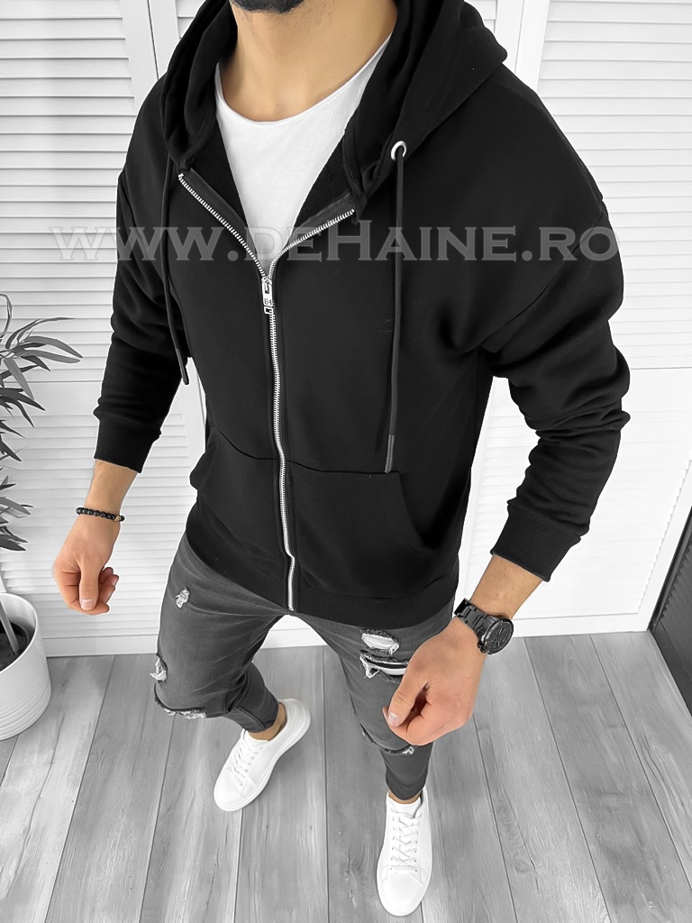 Hanorac barbati slim fit negru k109 n13*