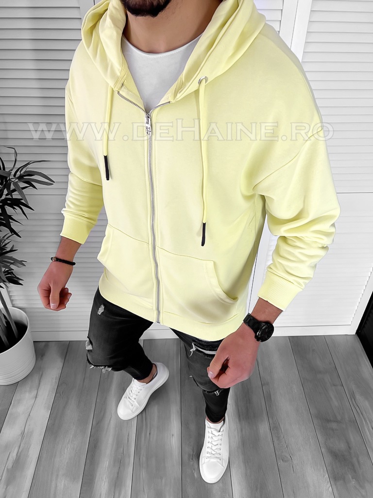 Hanorac barbati slim fit galben k109 n13*