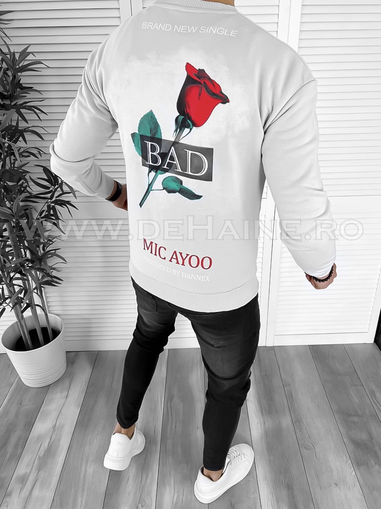 Bluza barbati gri cu imprimeu pe spate k141 23-5.1 e