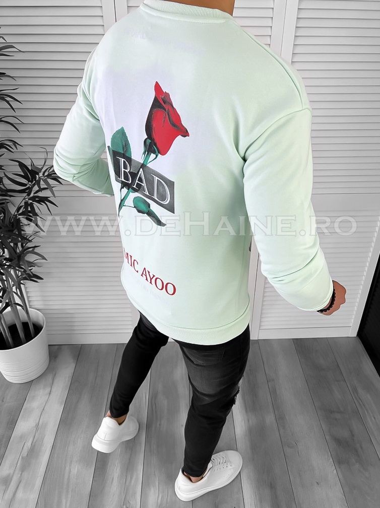 Bluza barbati verde cu imprimeu pe spate k141 17-3.3 e