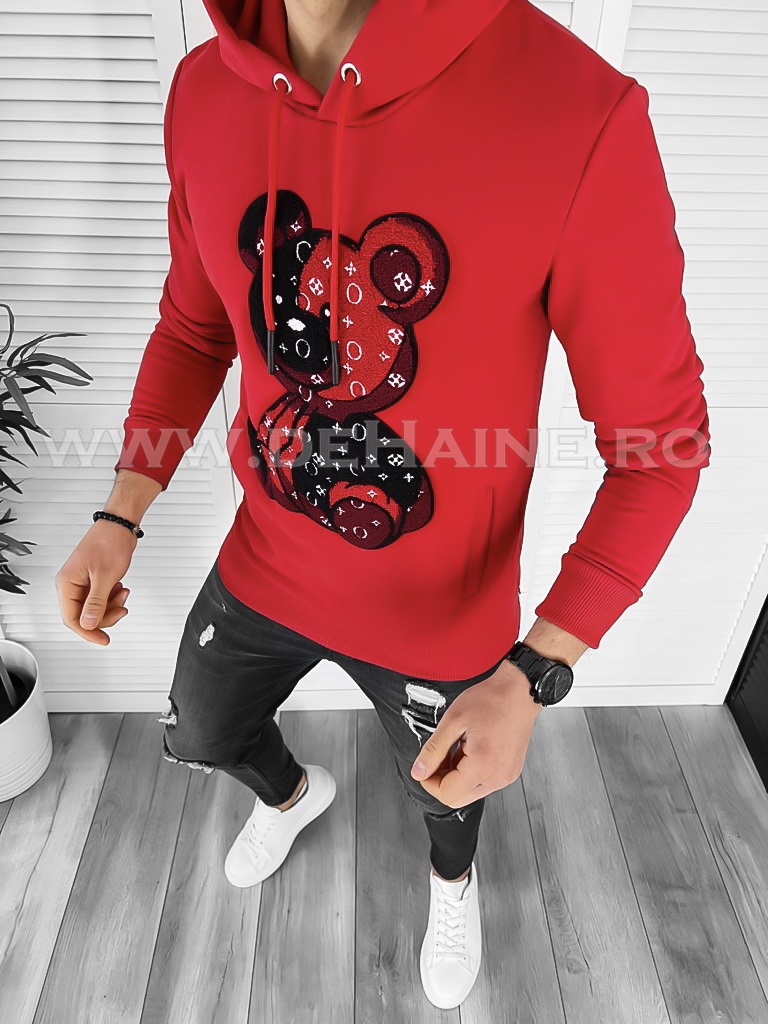 Hanorac barbati rosu slim fit k066 46-5.2