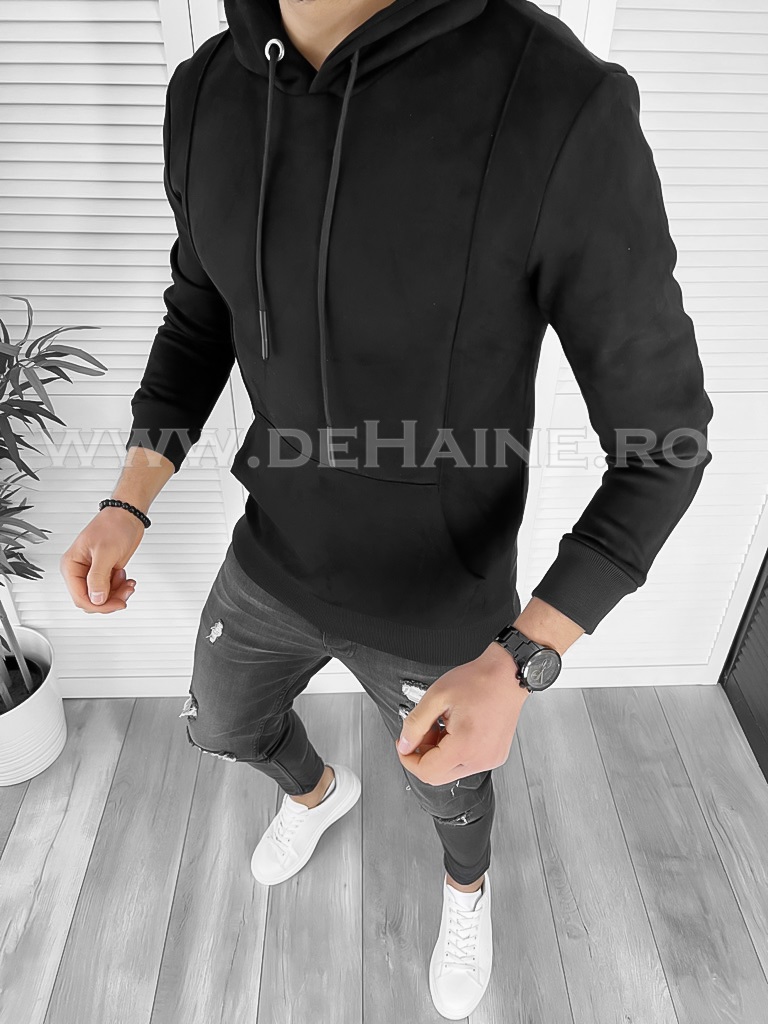Hanorac barbati slim fit negru k024 p18-1.1