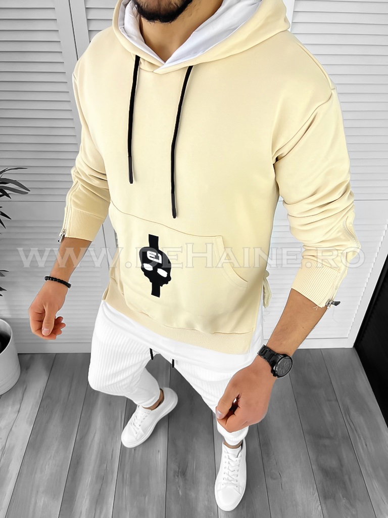 Hanorac barbati bej slim fit k179 45-4.1 e