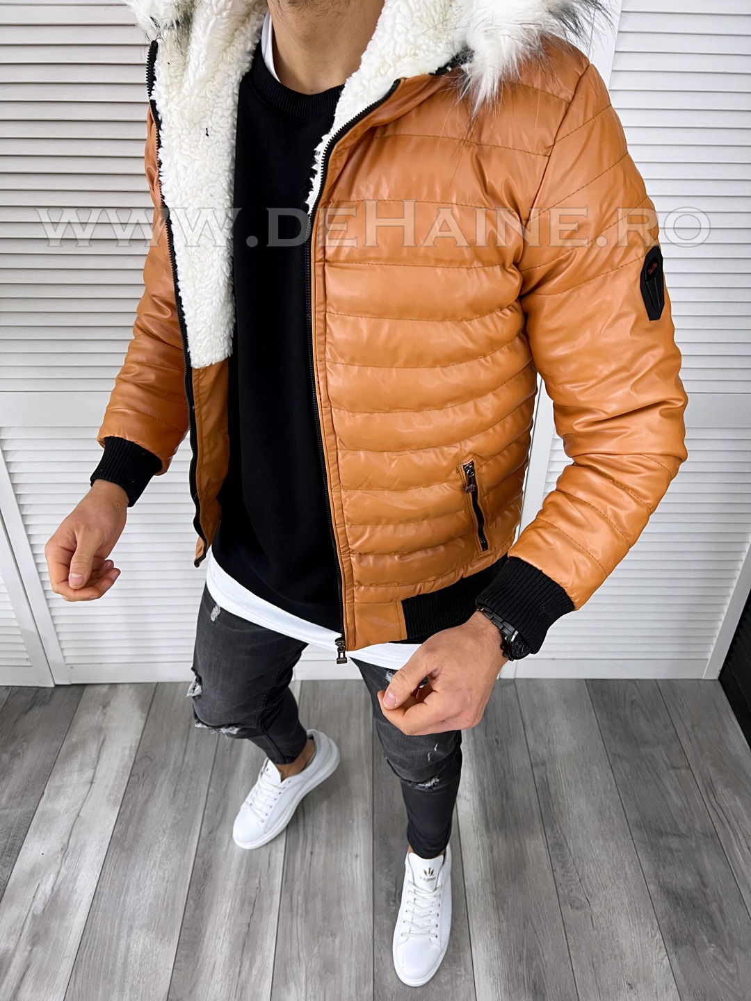 Geaca barbati groasa de iarna camel cu mici defecte 2276 d1-4