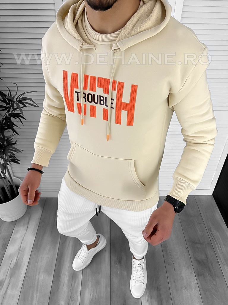 Hanorac barbati bej slim fit k003 p19-1.2