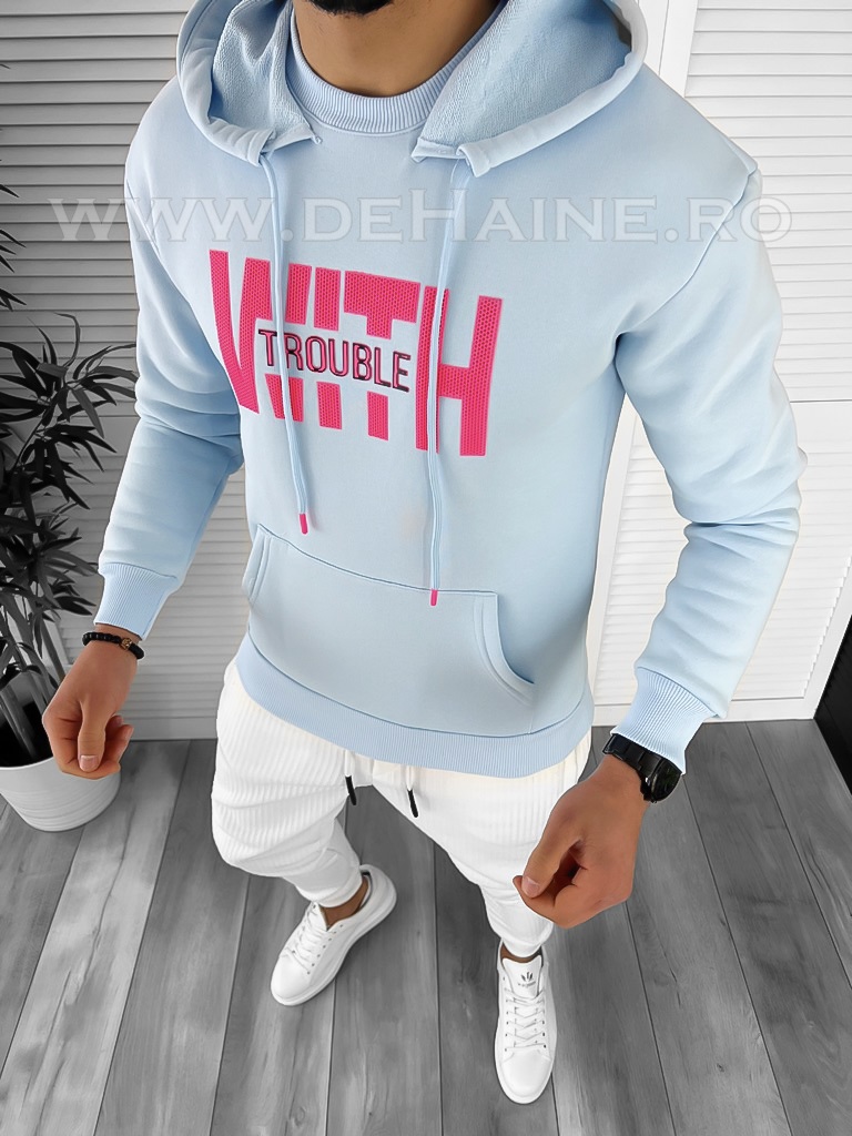 Hanorac barbati albastru slim fit k003 p19-1.2