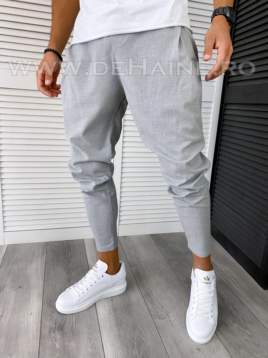Pantaloni barbati casual gri B6776