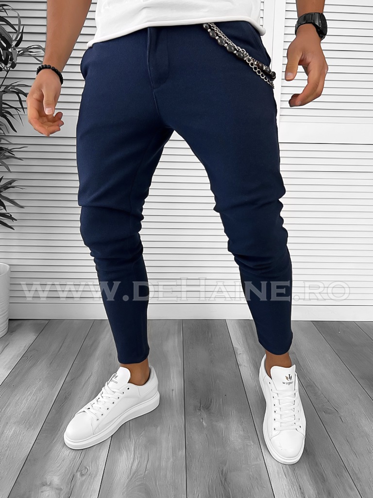 Pantaloni barbati casual regular fit albastri B8024 2022 ❤️ Pret Super dehaine.ro imagine noua 2022